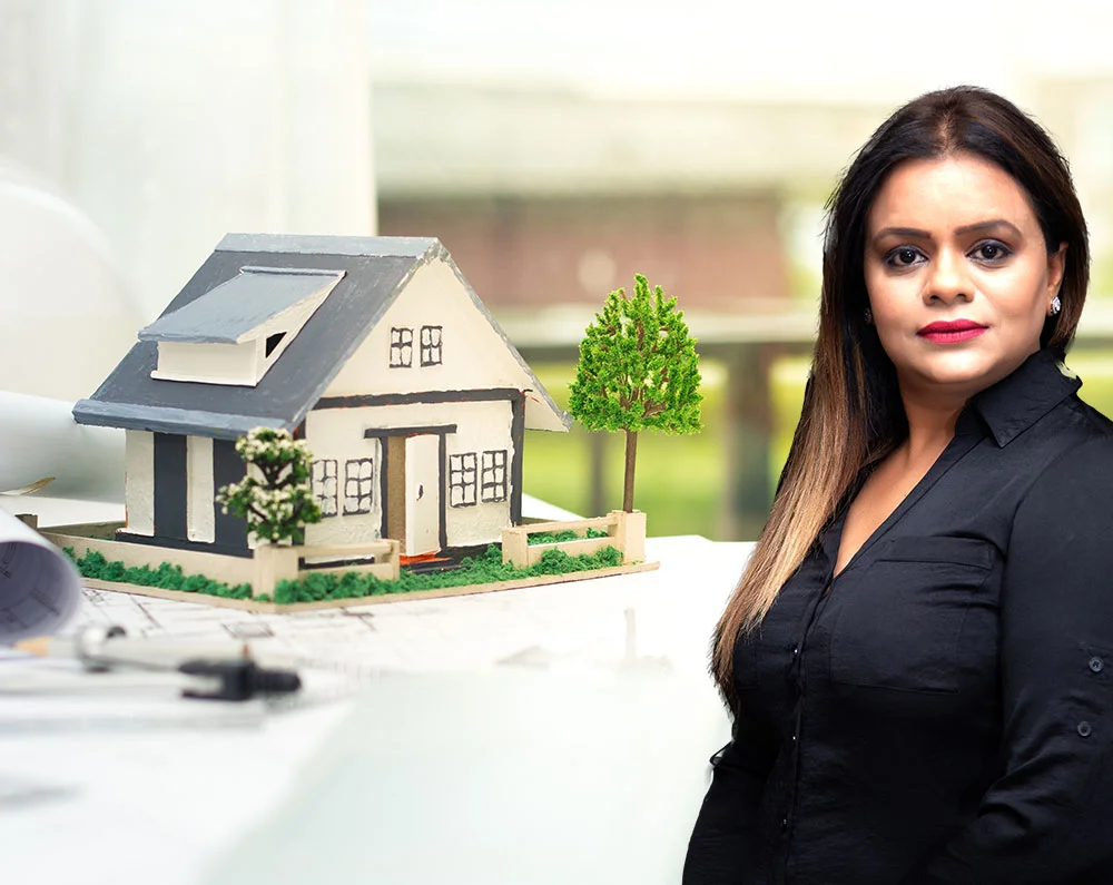 Right side a white house and left side RAMAN BANSAL